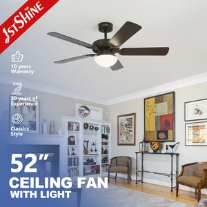 1stshine Led Ceiling Fan Rustic Silent Pure DC Copper Motor Reversible Ceiling Fan with Light
