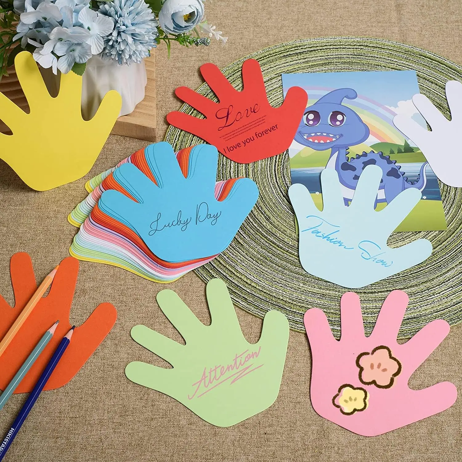 Hand Cutouts Paper Hand Shape Cut-Outs Assorted Color Handprint Shape ...