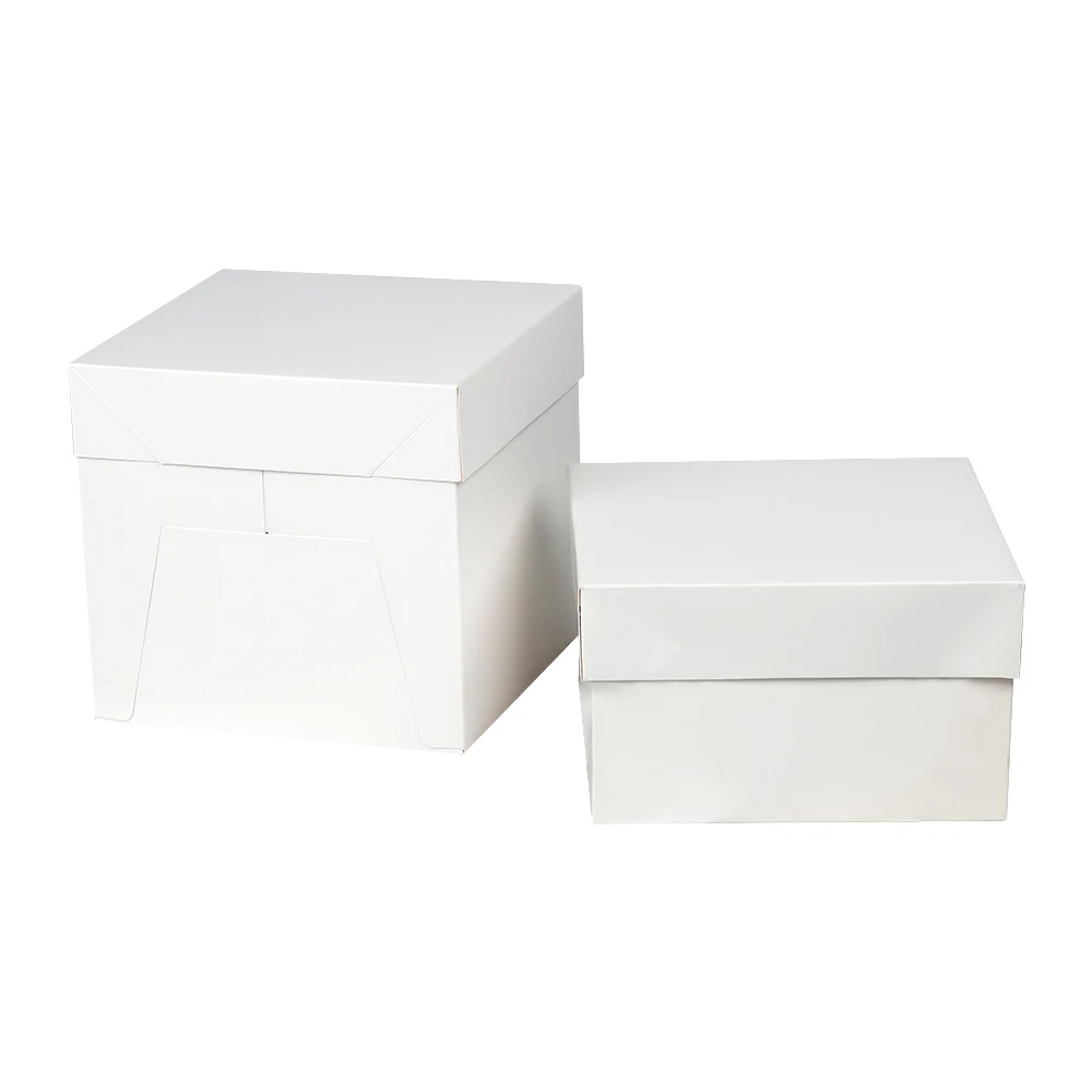 Wholesale Luxury Bulk Birthday White Square With Lid Cake Box 8" 10" 12