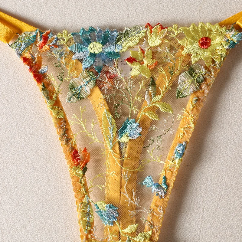 ZZYUP 6625ML Sexy Embroidered Floral Lace Bra and Panty Set Russian Models Transparent Lingerie Lover Fashion