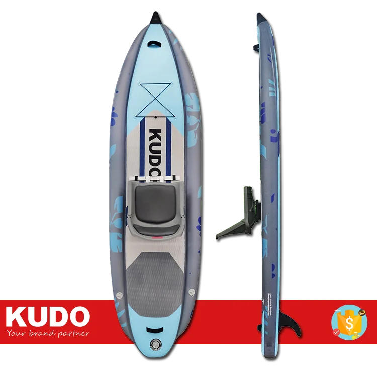 KUDO Three Chamber Inflatable Paddle Board Fishing SUP with Swivel Seat