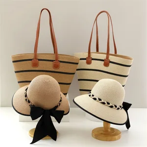 Summer Outdoor Travel Large Capacity Shoulder Bag with Zipper 2026 Trending Casual Beach Bag with Hat for Ladies Sac dos