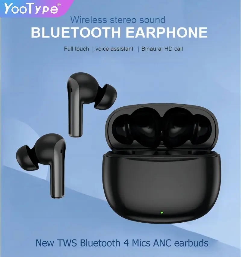 A60 ANC ENC Mini In-ear Noise Cancelling  Headset Long Battery Life Deep Bass Low Latency Quad Mics IPX5 TWS Wireless Earbuds