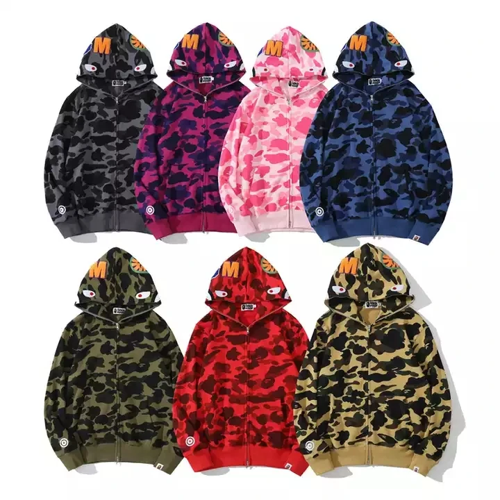 100% Cotton Camo Hoodie Fashion Casual Teenage Adult Sweater Full ...