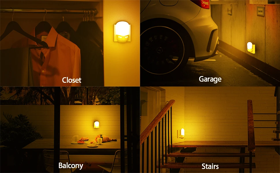 off energy saving motion sensor plug in socket led night light-49