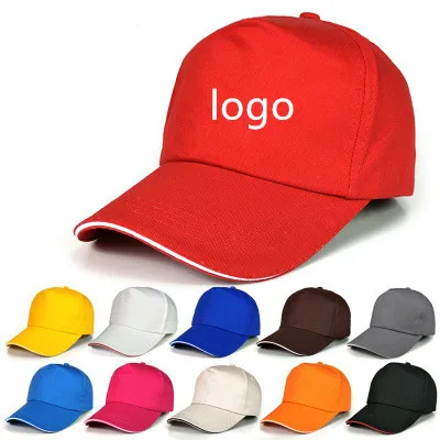 Promotional Gift Blank Gorras Gorros Sandwich Brim Cotton 5 Panel dad hat Wholesale Baseball Cap