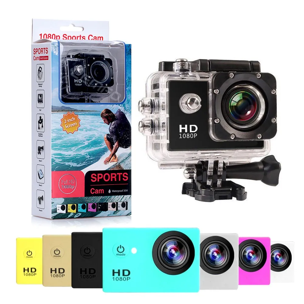 añadir Compulsión Introducir Wholesale Sports Camera 1080P 12Mp Sports Camera Full Hd 2.0 Inch 30M/98Ft  Underwater Waterproof Camera With Installation Accessory Kit From  m.alibaba.com
