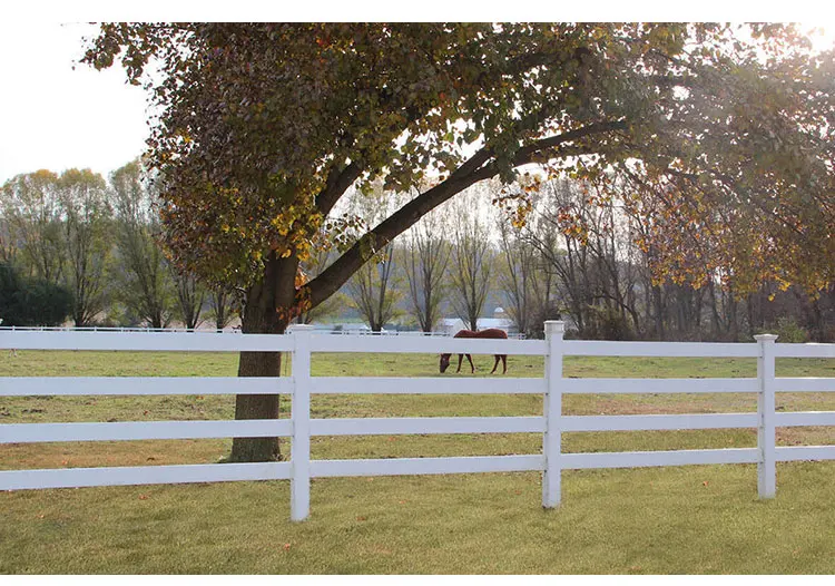 Fentech Pvc Vinyl Plastic 3 Ranch Rail Used Horse Paddock Fence Panels