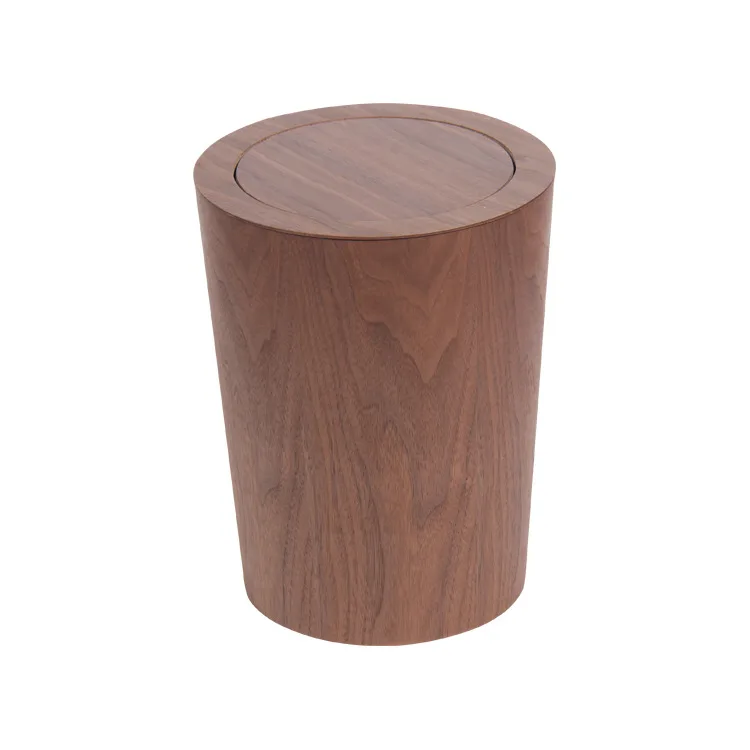 Nordic Unprinted Flip Wooden Trash Can Large Trash Can Home Office Hotel Paper Basket