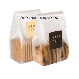 Eco Friendly Translucent Plastic Bags Treat Bags Food Gift Package With Stickers Candy Bakery Bags