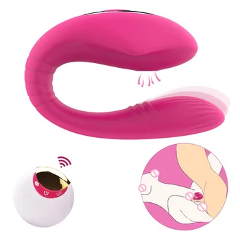 Portable Wireless Remote Control U Shape Wearable Vibrating Sex Dildo Egg Vibrator Clitoral Sucking Couple Vibrator Sex Toy