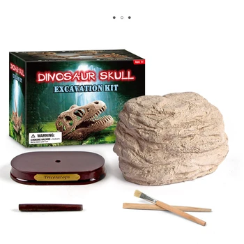 dino skull Kids digging toy High Quality Stegosaurus, Triceratops, Tyrannosaurus, Pachycephalus learning toys
