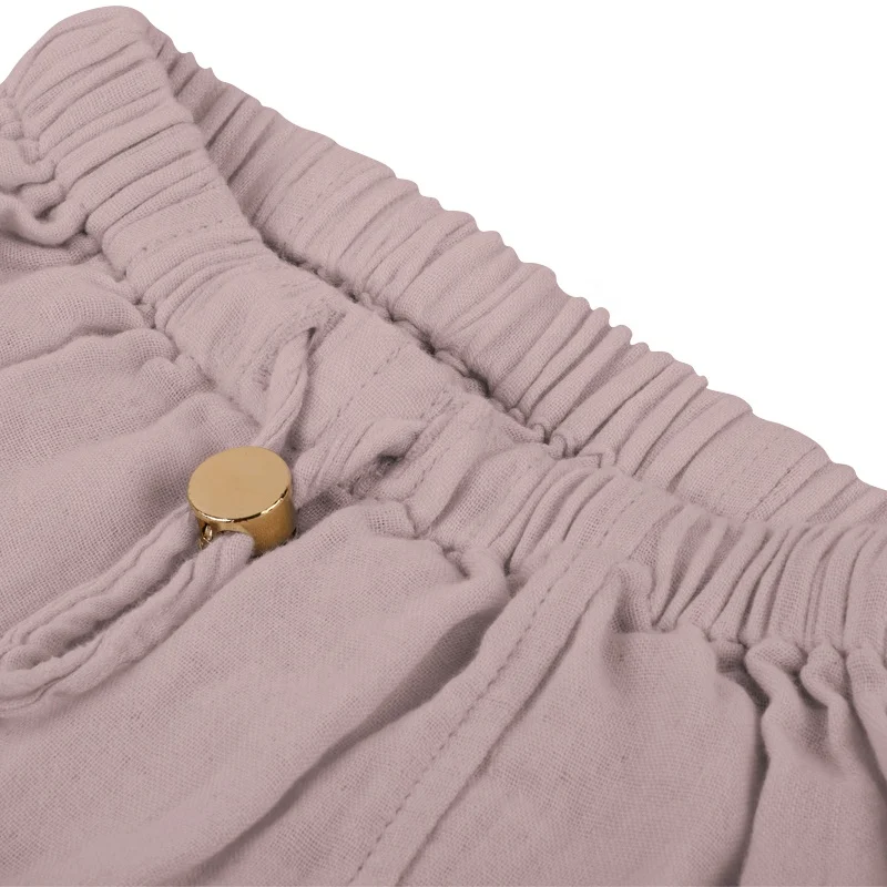 
 Мягкие дышащие простые бамбуковые хлопковые муслиновые детские брюки  