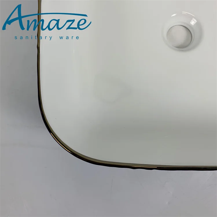 Factory wholesale new design ceramic sanitary ware bathroom sink countertop art hand wash basin details