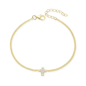 925 Sterling Silver Cross/heart/star/clover Black Plated Dainty Small Bracelet for Gifts