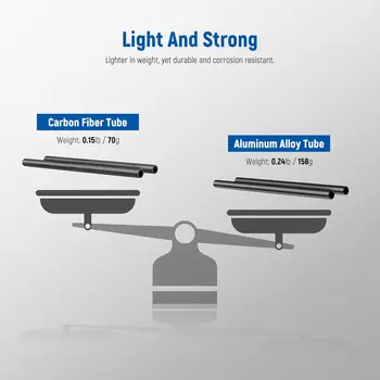 NEEWER 15mm Carbon Fiber Extension Rods 11.8"/30cm Compatible with SmallRig Compatible with Tilta 15mm Rod Rail Support System detail image