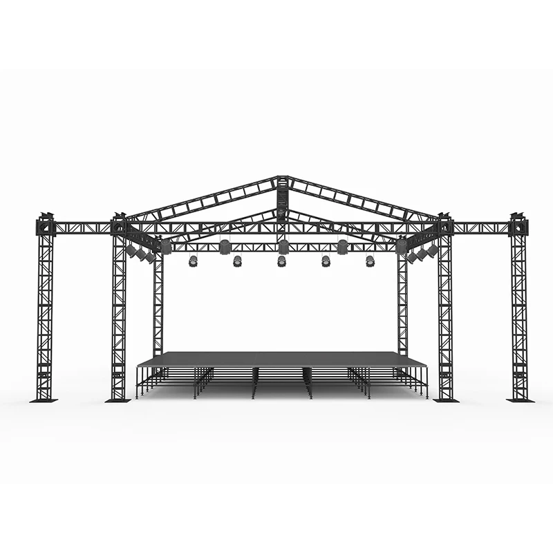 Aluminum Roof Truss System with Stage for Concert Wall Floor Bracket Support Truss for Led Cabinet