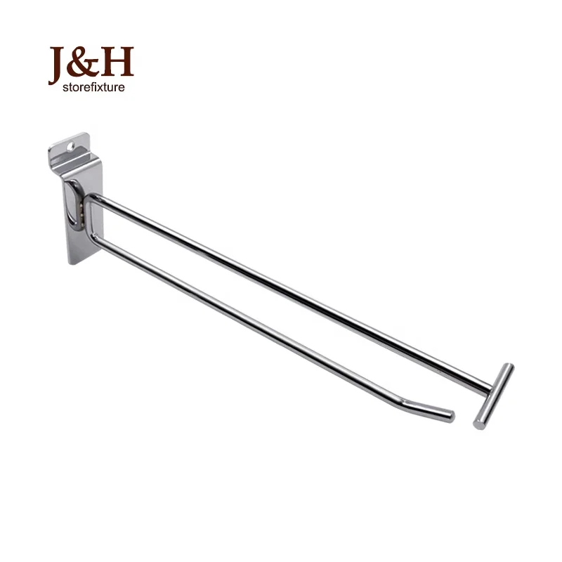 Fixture Displays 6 Inches Slatwall Scanner Hook Euro Hook with Price Tag Metal Plastic Tag Price Tag MDF Board Slatwall Hooks