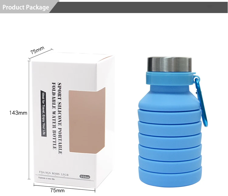 2023 Hot Sale Bpa Free Silicone Foldable Travel Bottle Customized Logo ...