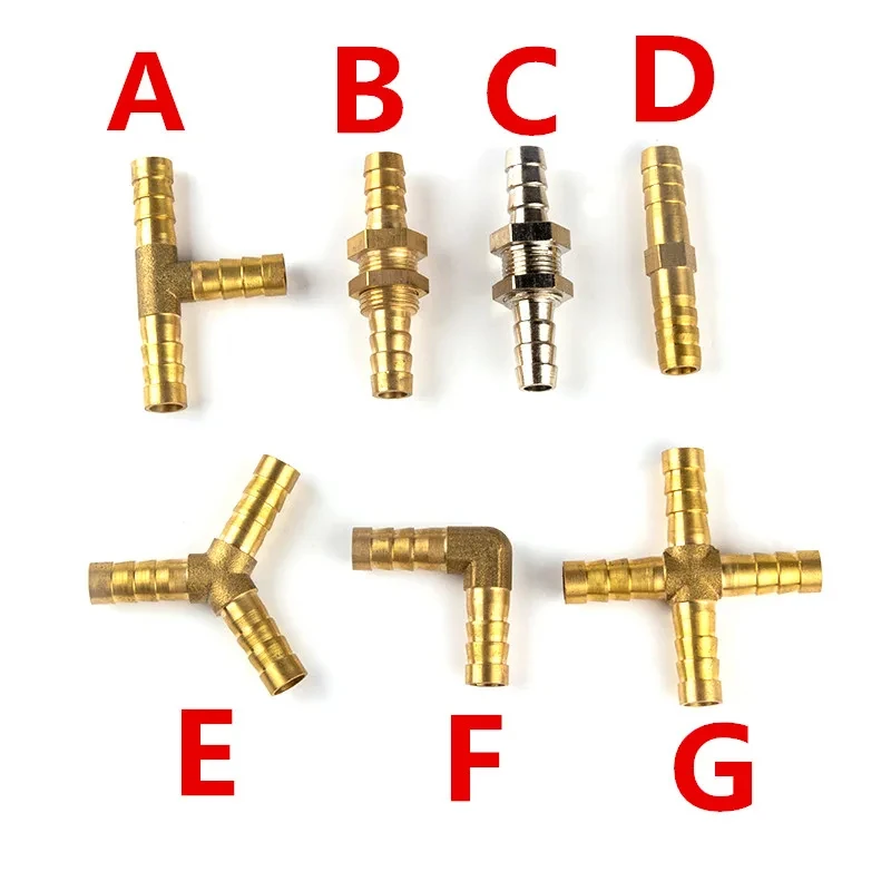 Brass Barb Pipe Fitting 2 3 4 Way Connector for 4mm 5mm 6mm 8mm 10mm 12mm 16mm 19mm Hose Copper Pagoda Water Pipe Fittings