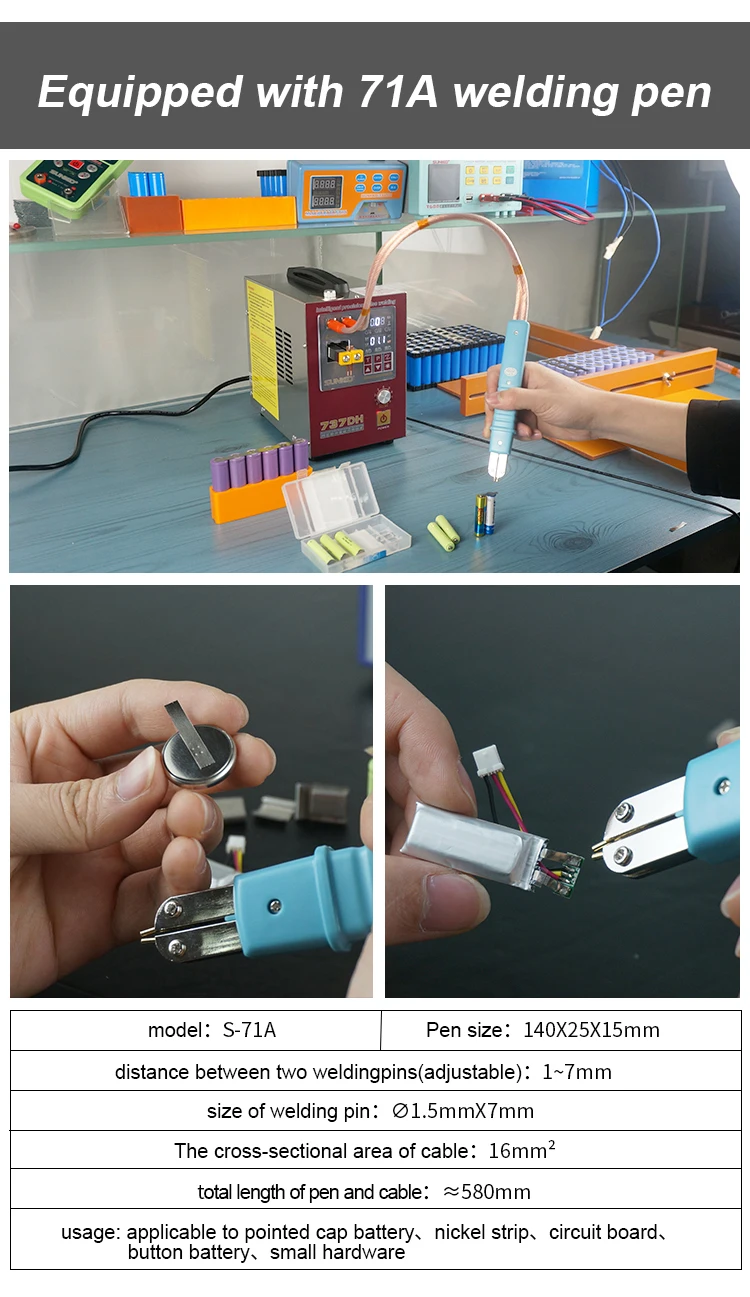 Sunkko 737dh Battery Automatic Spot Welder Pulse 18650 Battery Spot ...