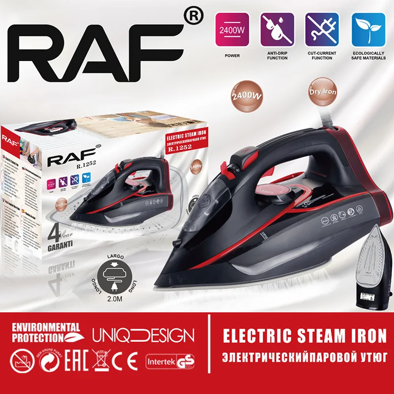 Автоматическая самоочищающая керамическая антипригарная подошва R1252 электрический утюг с регулируемой температурой 220 В 2400