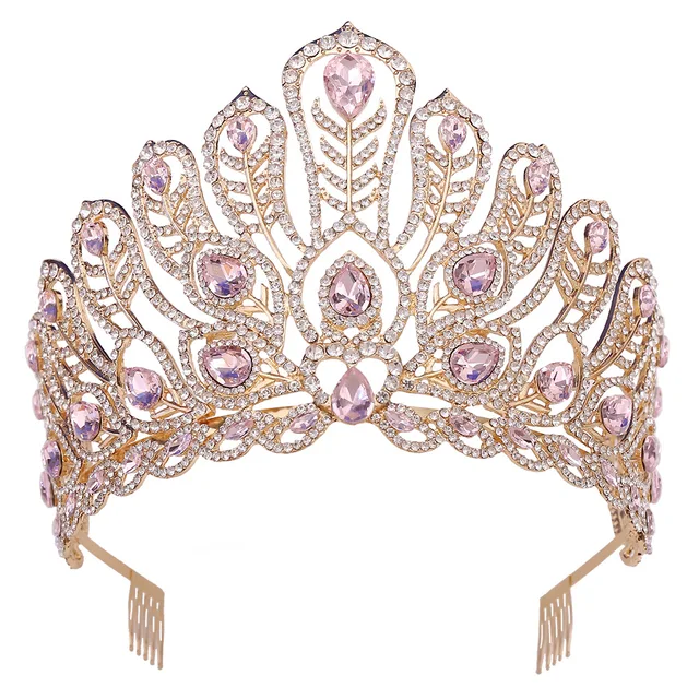Thai Beauty Pageant Crown Miss World Crown with a Large Alloy Comb a Stylish Tiaras Fashion Show in Europe and America