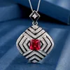 Red corundum pendant with box chain