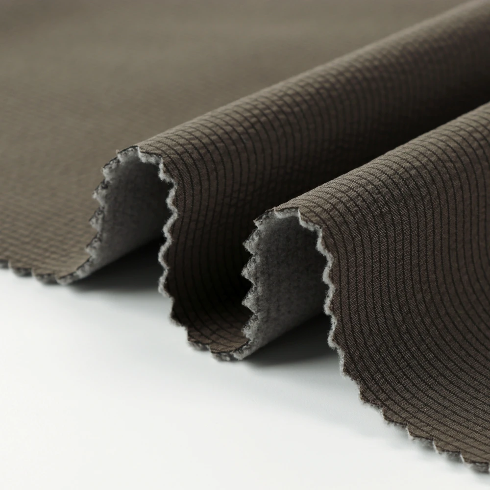 Recyle Windproof 75d Small Square Crinkle Fabric Laminate Tpu Bonded