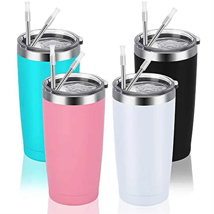 20 OZ Custom Stainless Steel Thermal Tea Tumbler Cups in Bulk, Vacuum  Sealed Coffee Travel Mug