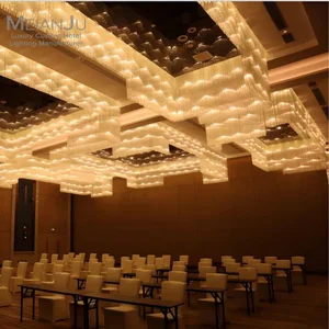 Luxury Big Decorative Chandelier Modern Stair Hotel Banquet Hall Project Custom Crystal High Ceiling Lights Chandelier