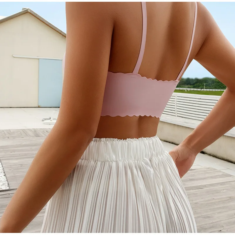 B216 wireless bra set fabric and edge detail