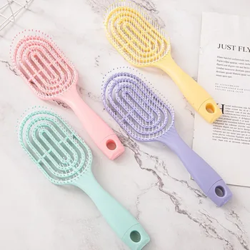 Professional Curved Vented Hair Brush Candy Color Detangle Hair Brush for Wet Hair
