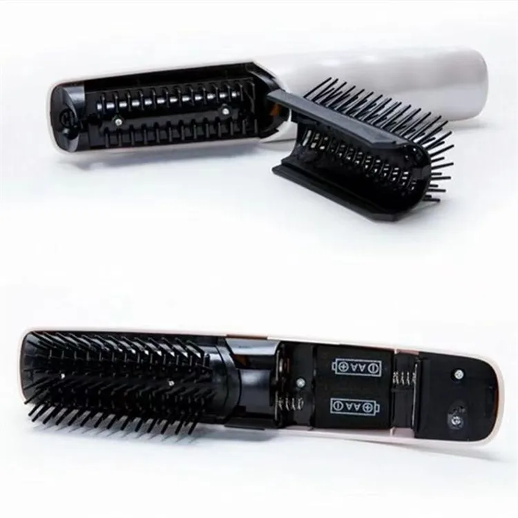 
Оптовая продажа, ручная электронная щетка для волос, массажер, вибратор, Расческа с белым аккумулятором, нейлоновый пластиковый массаж 