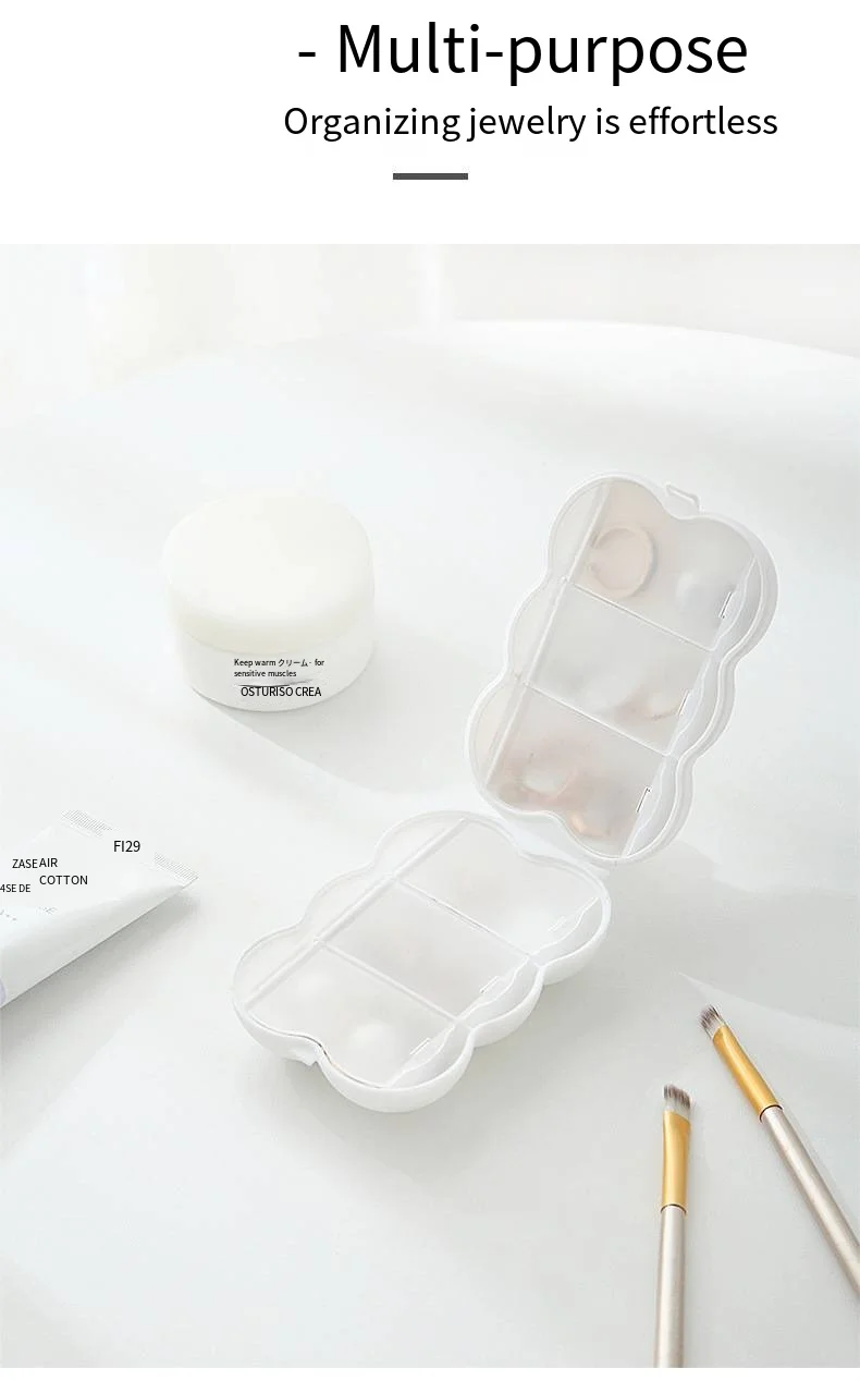 Portable 6-compartment pill storage box Large capacity mini travel compact sealed box supplier