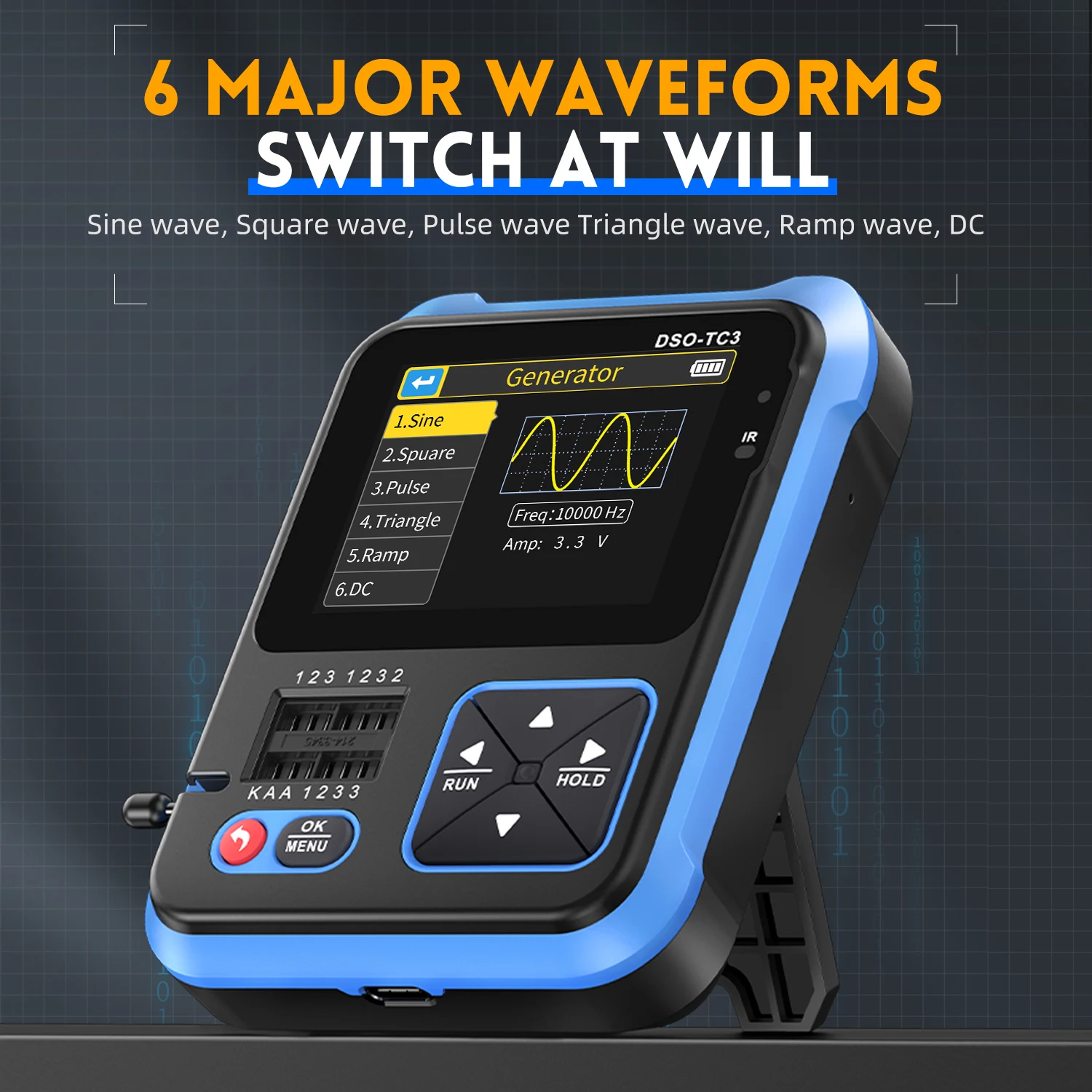 FNIRSI DSO-TC3 3in1handheld Oscilloscope Transistor Tester Multi-function Multimeter Diode Voltage Portable Digital Oscilloscope