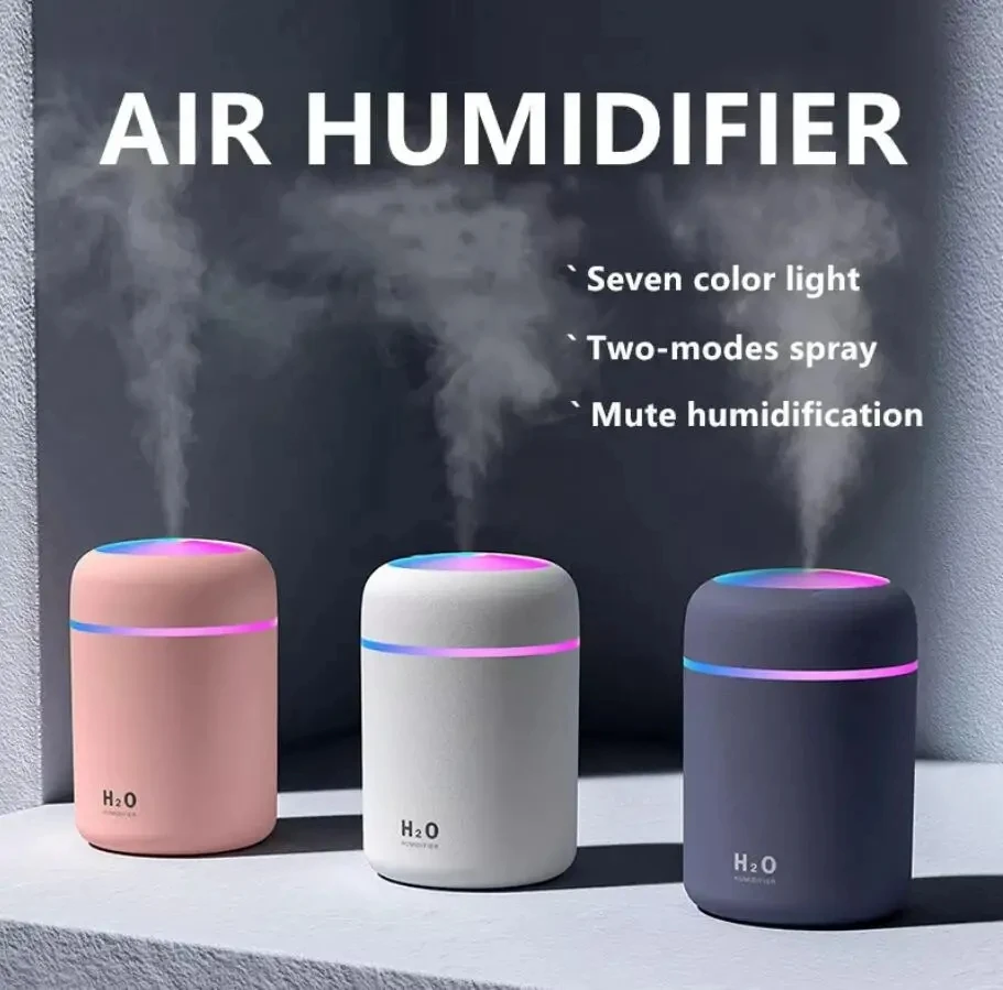 Portable Mini LED Air Purifier Smart Cool Mist H2O Humidifier Cute USB Diffuser for Home Car Outdoor Use Battery Plastic