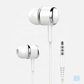 E5 Headphone 1.2M Wired Earphone with 3.5mm Jack In-Ear Stereo Earbuds Headset with Microphone for Gaming on Mobile Phone PC