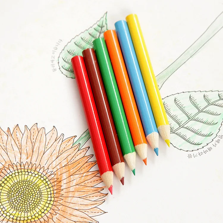 6pcs/set Promotional Mini 3.5 Inch Colored Pencils Wood Paint Personalized Drawing Artist Graffiti Short Colors Pencil