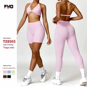 Custom High Quality Women's Yoga Sports Set Breathable Leggings Quick-Drying Fitness Clothing with Shorts for Running