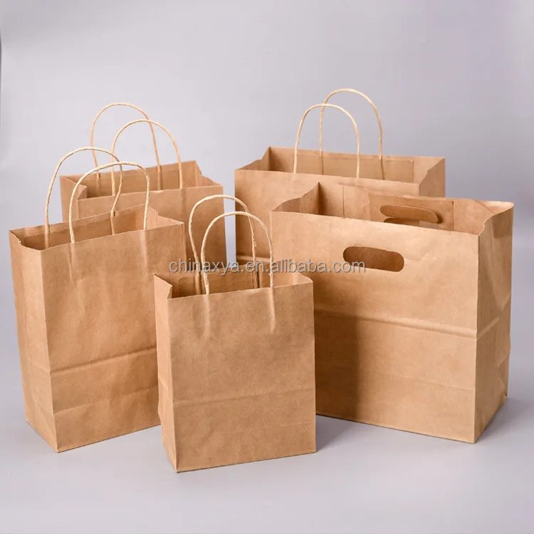 Custom Logo Recyclable One Two Four Cups Kraft Paper Bag with Handles for Coffee Paper Bag details