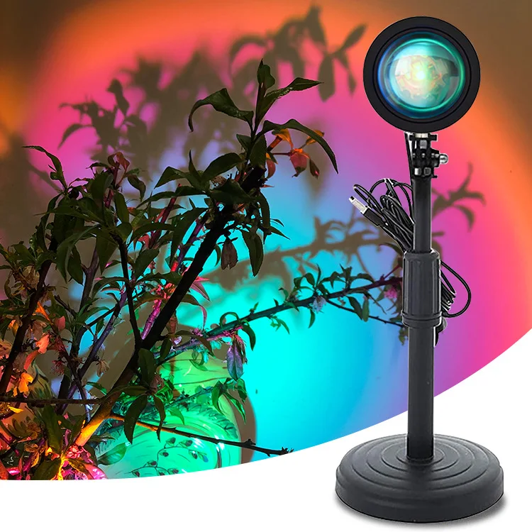 RGB Sunset Lamp with Remote Controller Sunset Atmosphere Lamp 16 Color Sunset Projector Lamp LED Night Light