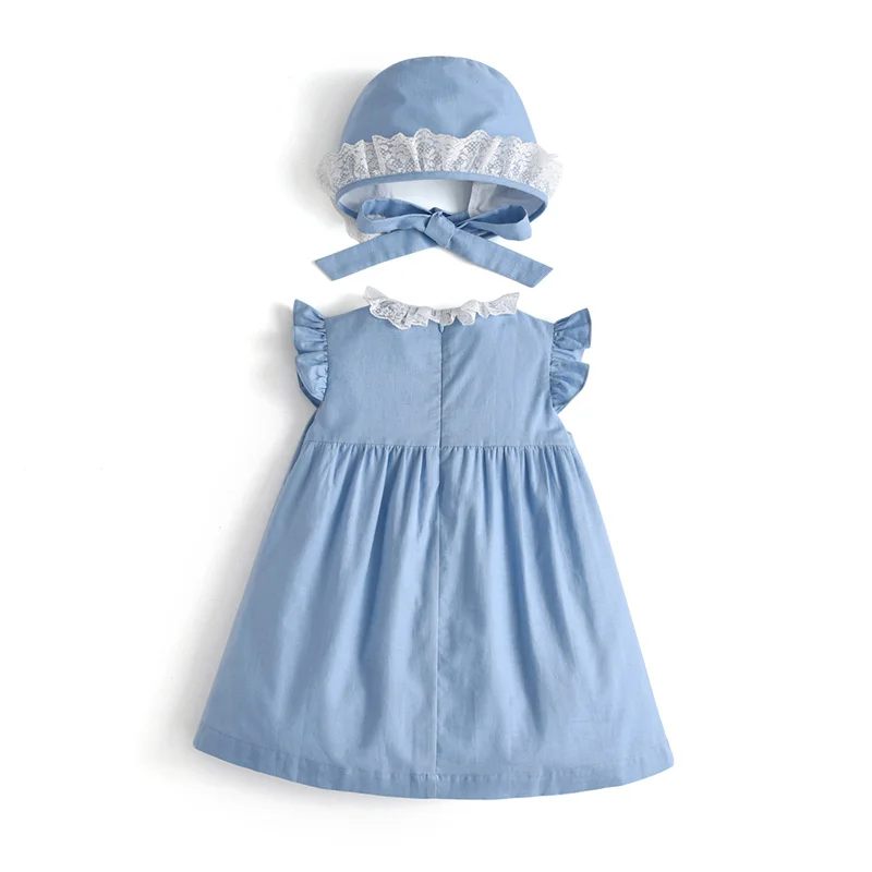 Wholesale Summer Spanish Baby Girl Dress with Hat Wholesale Summer Spanish Baby Girl Dress with Hat