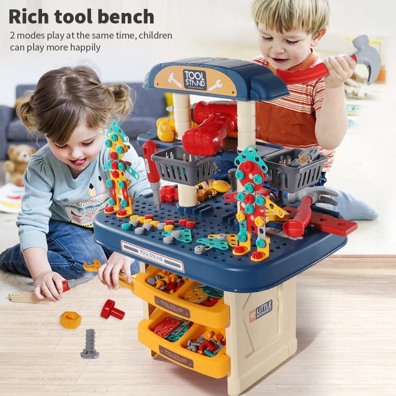 KSF игрушки, оптовая продажа, детский пластиковый Настольный набор инструментов, ролевая игрушка, гайка, Винтовая Коробка, OEM, ремонт родителей и детей, игра «сделай сам», сборная игрушка