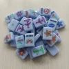 Jeu de tuiles de Mahjong Pop Art bleu