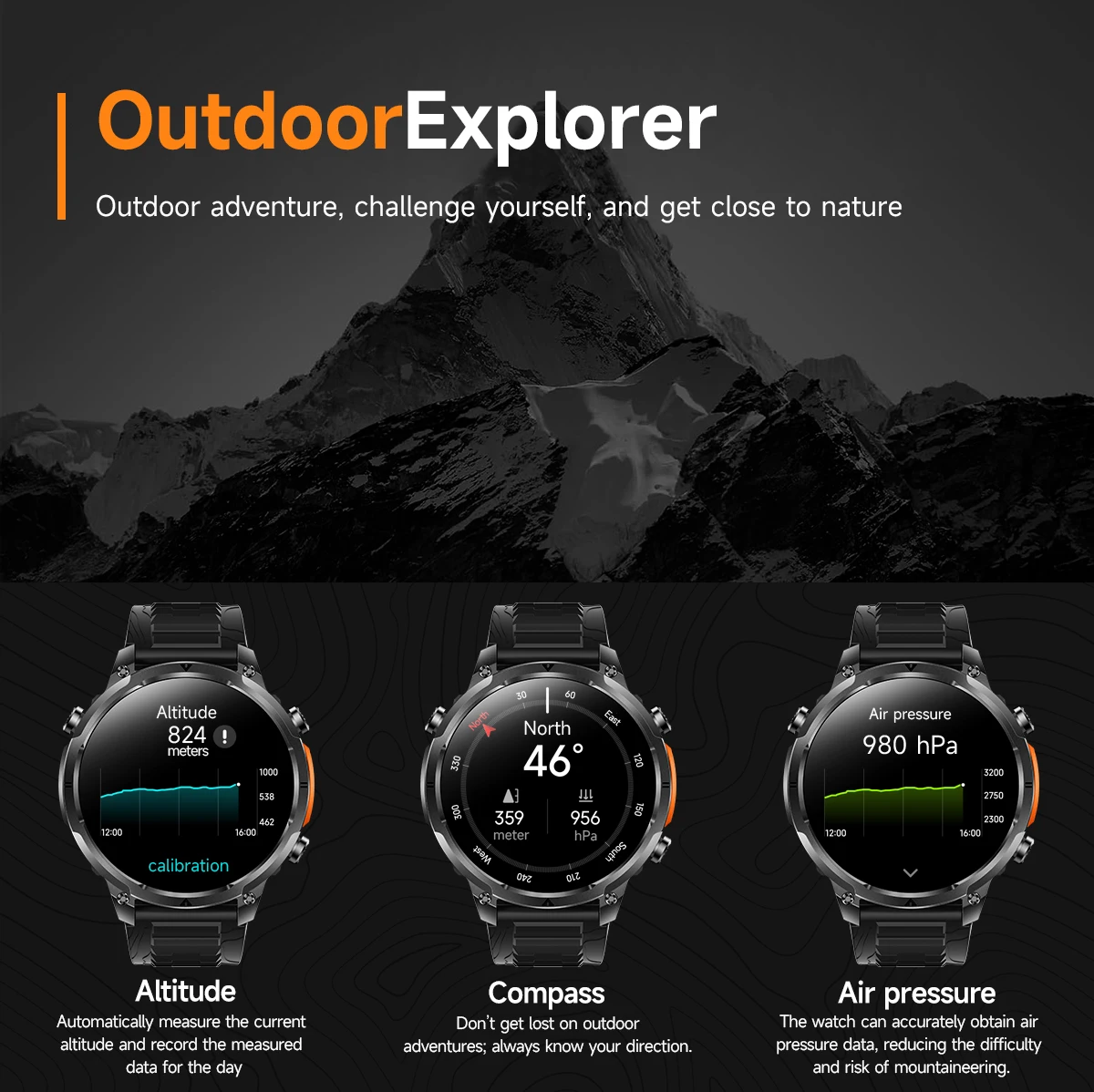 Welcome OEM Order, Factory Whole Selling 2026 Mk100 Gps Smart Watch 1.7inch 10m Waterproof Compass Outdoor Heart Rate And Blood Pressure Health Monitoring Men Smartwatch - Buy Gps Smartwatch sports Smart Watch For Men waterproof Smartwatch Smart Watch With Heart Rate Monitor