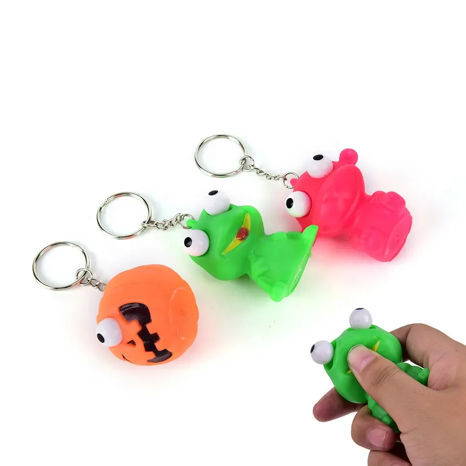 2023 Custom Soft PVC Keyrings New Designed Popular Anti-Stress Ball Vent Animal Keychain 3D Eye Popper Squeeze Toy for Pop Gift