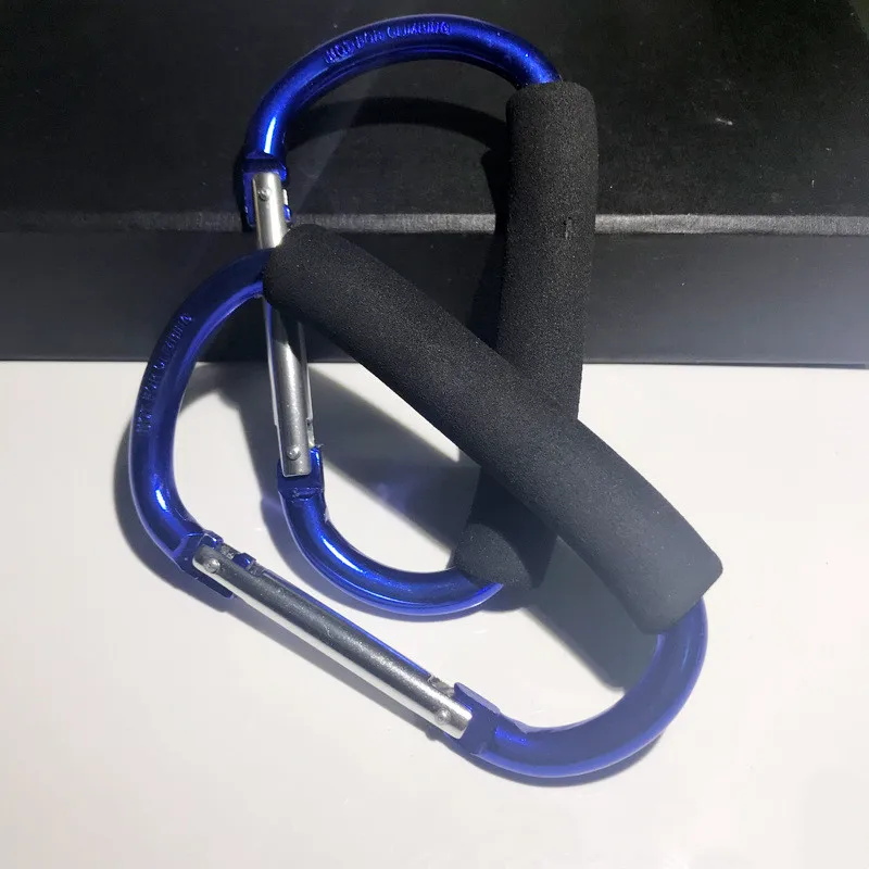 Custom large safety hang buckle clip hook big size aluminum d ring shaped carabiner with eva handle