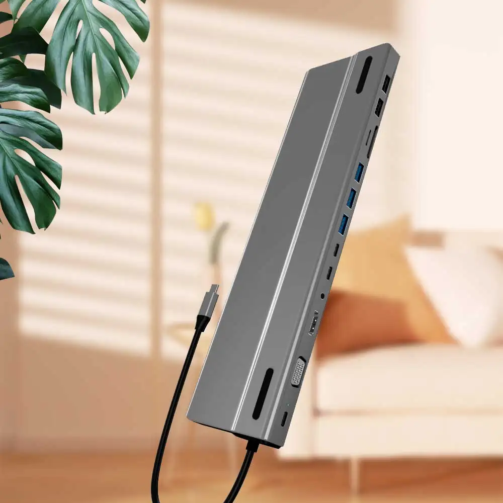 Oswell 14 In 1 Usb C 4k Vga Hd Adapter Multiport Dock Hub Pd Charging ...