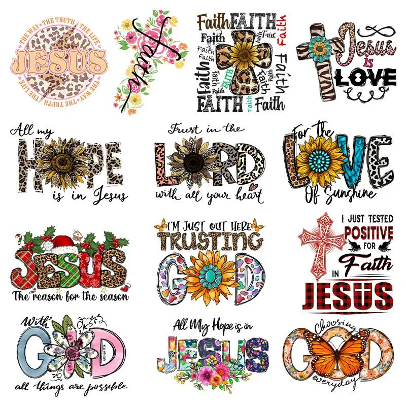 79 Styles Religious Christian Jesus Patches Plastisol Dtf Printing ...